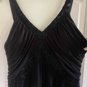 JS Boutique long black gown with sequins